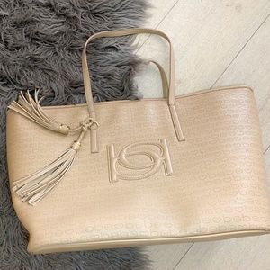Bebe Beige Leather Tote Bag
